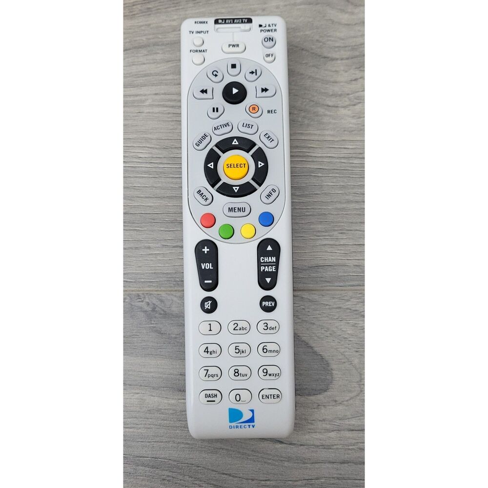 DirecTV RC66RX Universal Remote‎ White Tested Pre-Owned